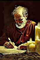 A depiction the Apostle Paul - though he was not ashamed of the Cross, his was a  THEOLOGY OF GLORY

